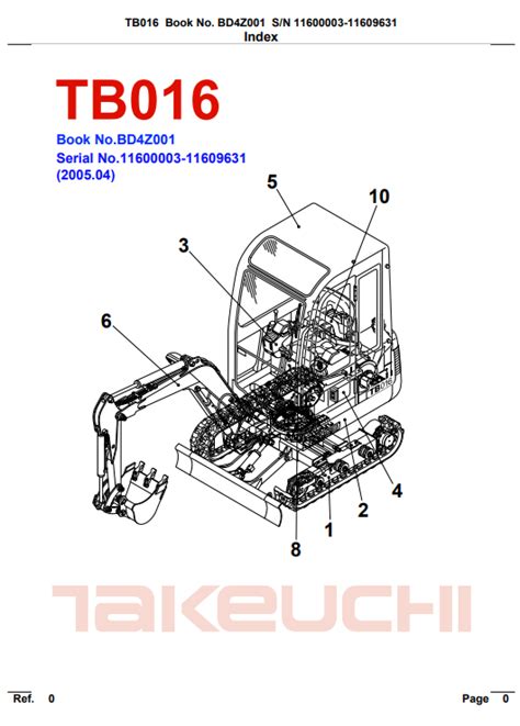 takeuchi tb 014 & tb016 mini digger workshop manual|takeuchi tb015 specs.